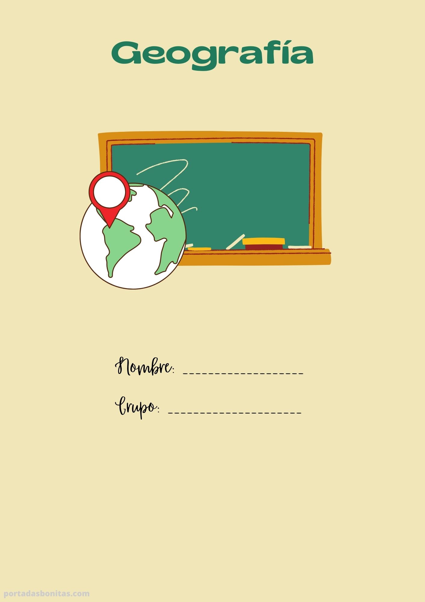 Portada o caratula de Geografia – portadasbonitas.com – Portadas ...